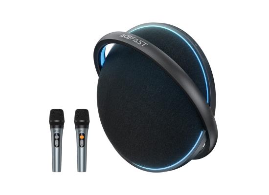 ACEFAST K5 Max IPX4 Waterproof Portable Karaoke Bluetooth-compatible Speaker with Dual Wireless Microphones - Black